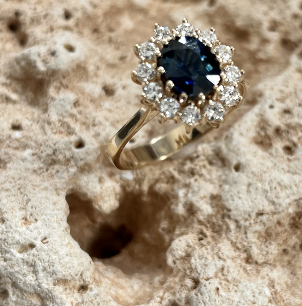 Saphir-Brillanten Ring 585GG